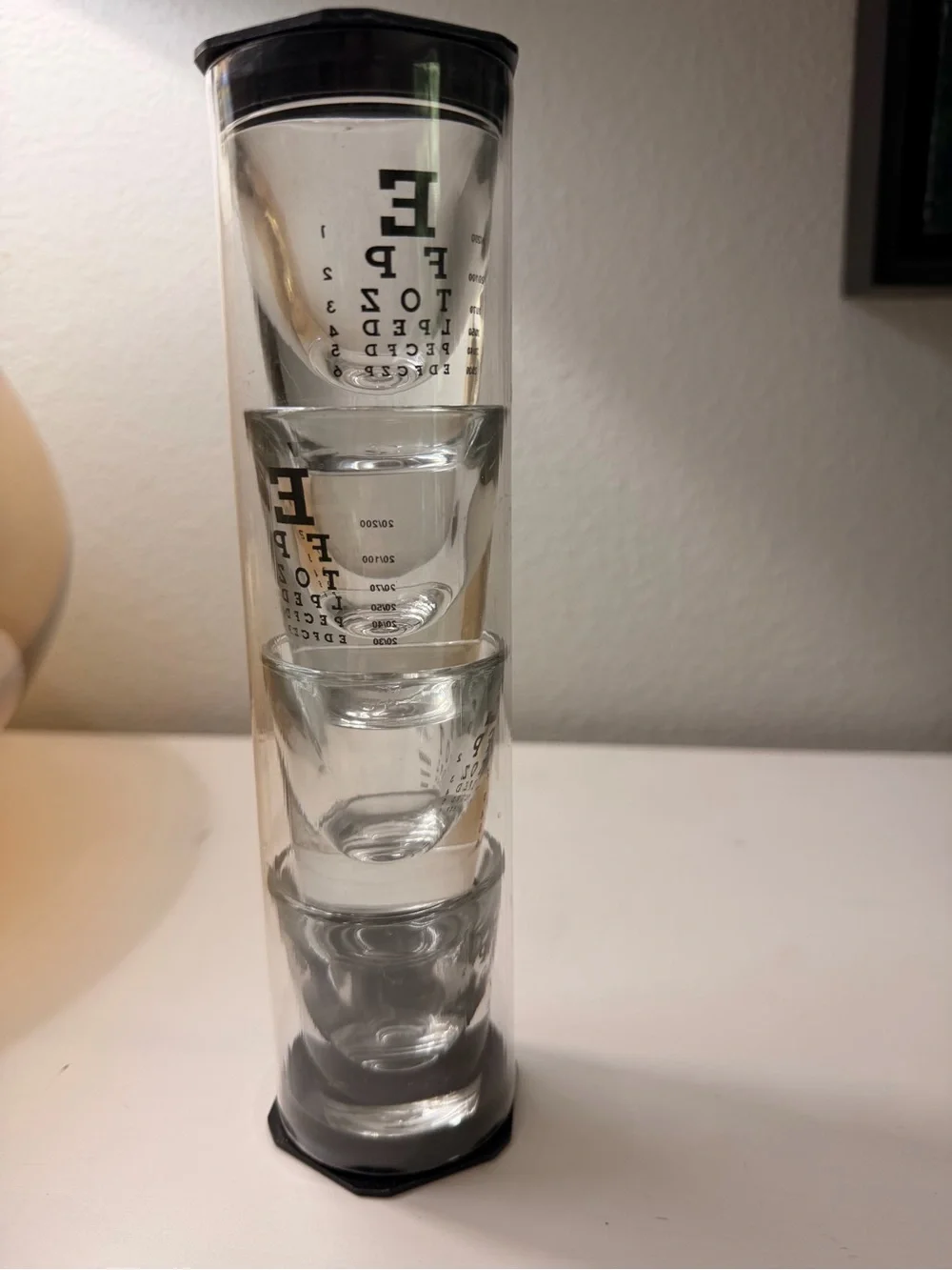 New Restoration hardware eye chart glass shot set
